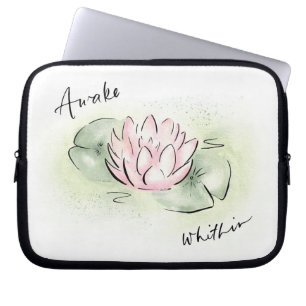 Lotus Bloem Hoes Tablet Laptop Ontwaakt Van Bi