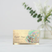 Lotus Bloem Holografische Inkt Yoga Instructeur Visitekaartje (Staand voorkant)