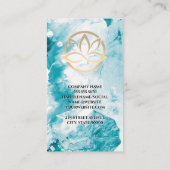 Lotus Bloem Logo | Aroma Therapie Oliën Visitekaartje (Achterkant)