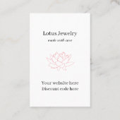 Lotus bloem logo oorbel sieraden display kaart visitekaartje (Achterkant)