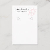 Lotus bloem logo oorbel sieraden display kaart visitekaartje (Voorkant)