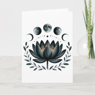Lotus Bloem Maanfasen Zen Yoga Liefhebber Spiritue Kaart