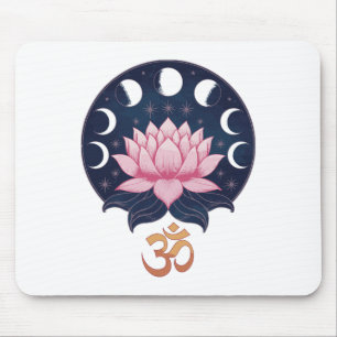 Lotus Bloem Maanfasen Zen Yoga Liefhebber Spiritue Muismat