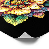 Lotus Bloem Mandala Boho Fantasie Poster (Hoek)