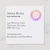 Lotus bloem Mandala Om Aum. Symbool Vierkante Visitekaartje (Achterkant)