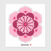 Lotus Bloem Mandala, Roze, Fuchsia en Bourgogne Sticker (Vel)