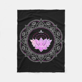 Lotus Bloem Mandala Yoga Lotus Ontwerp Lotus Bloem Fleece Deken