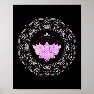 Lotus Bloem Mandala Yoga Lotus Ontwerp Lotus Bloem Poster