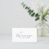 Lotus Bloem Massage Therapeut QR Code Visitekaartje (Staand voorkant)