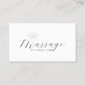 Lotus Bloem Massage Therapeut QR Code Visitekaartje (Voorkant)