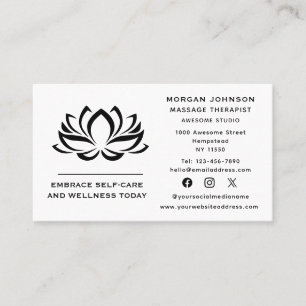 Lotus Bloem Massage Therapie Holistische Sociale M Visitekaartje