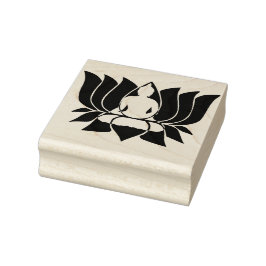 Lotus Bloem met Boeddha Rubberstempel