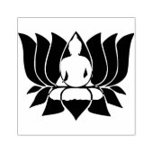 Lotus Bloem met Boeddha Rubberstempel (Afrduk)