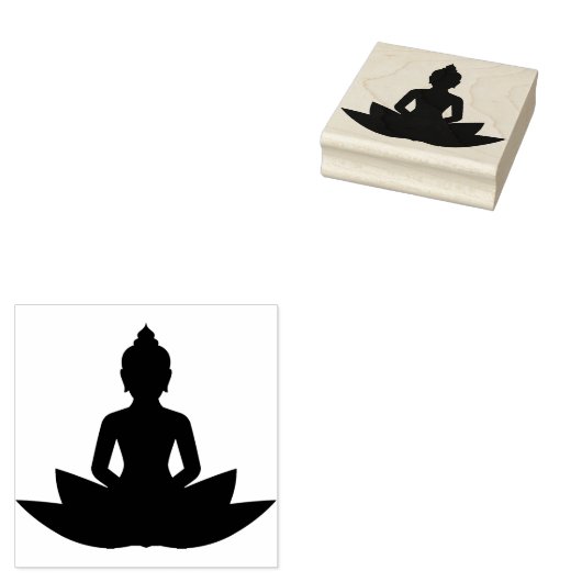 Lotus Bloem met Boeddha Rubberstempel (Gestempeld)