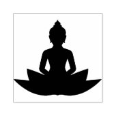 Lotus Bloem met Boeddha Rubberstempel (Afrduk)