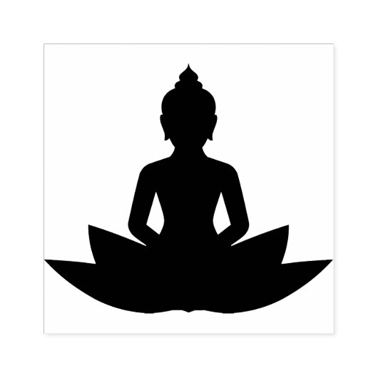 Lotus Bloem met Boeddha Rubberstempel (Afrduk)