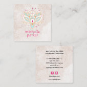 LOTUS BLOEM MET STERREN BOHO Yoga Holistic Coach Vierkante Visitekaartje (Voorkant / Achterkant)