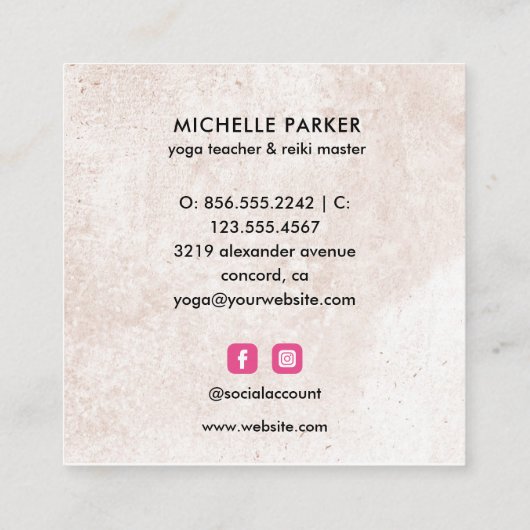 LOTUS BLOEM MET STERREN BOHO Yoga Holistic Coach Vierkante Visitekaartje (Achterkant)