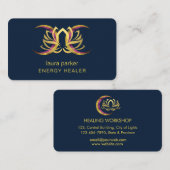 Lotus Bloem Mystic Moon Crescent Reiki Healer Visitekaartje (Voorkant / Achterkant)