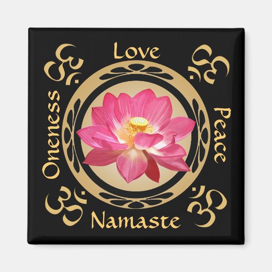 Lotus Bloem Namaste OM Magneet (Voorkant)