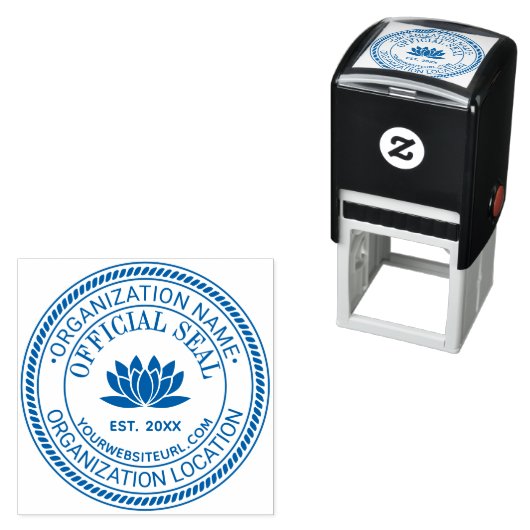 Lotus Bloem Officiële Zegel Naam Loc URL Oprichtin Zelfinktende Stempel (In situ)