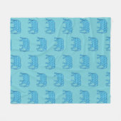 Lotus bloem olifant patroon, turquoise fleece deken (Voorkant (Horizontaal))