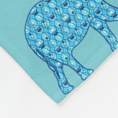 Lotus bloem olifant patroon, turquoise fleece deken (Hoek)