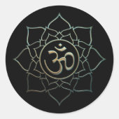 Lotus Bloem OM Ronde Sticker (Voorkant)