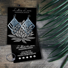 Lotus Bloem Oorbel Hanger Sieraden Displaykaart Visitekaartje