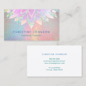 Lotus bloem op pastel kleuren glitter visitekaartje (Voorkant / Achterkant)