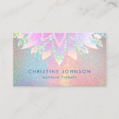 Lotus bloem op pastel kleuren glitter visitekaartje (Voorkant)