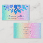 Lotus bloem op regenboog patroon huidverzorging visitekaartje (Voorkant / Achterkant)