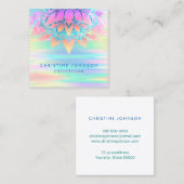 Lotus bloem pastel kleuren estheticus vierkante visitekaartje (Voorkant / Achterkant)