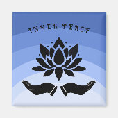 Lotus bloem rustige silhouet koele blues magneet (Voorkant)