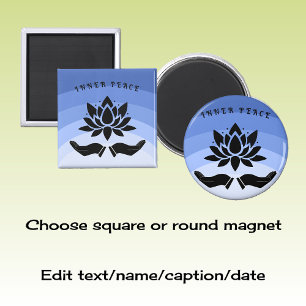 Lotus bloem rustige silhouet koele blues magneet