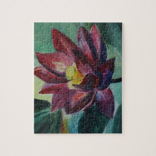 Lotus Bloem Schilderij Foto Puzzel met Gift Box (Verticaal)
