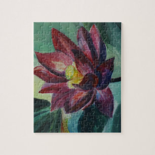 Lotus Bloem Schilderij Foto Puzzel met Gift Box Legpuzzel