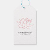 Lotus bloem sieraden juwelier bloemenlogo gebrandm cadeaulabel (Achterkant)