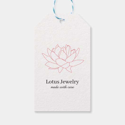 Lotus bloem sieraden juwelier bloemenlogo gebrandm cadeaulabel (Achterkant)