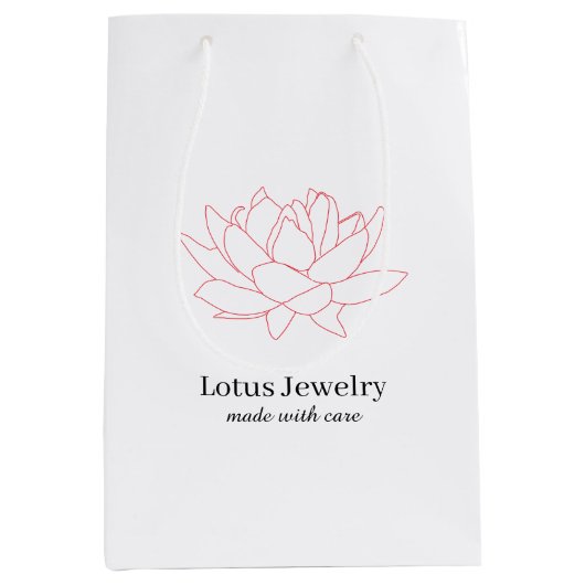 Lotus bloem sieraden juwelier bloemenlogo gebrandm medium cadeauzakje (Voorkant)