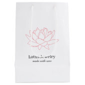 Lotus bloem sieraden juwelier bloemenlogo gebrandm medium cadeauzakje (Achterkant)