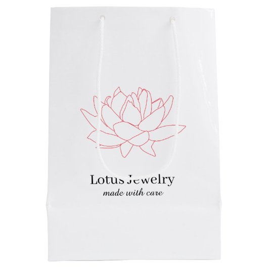 Lotus bloem sieraden juwelier bloemenlogo gebrandm medium cadeauzakje (Achterkant)