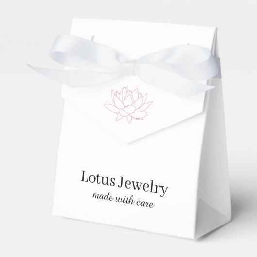 Lotus bloem sieraden juwelier logo branding bedankdoosjes (Voorkant Zijde)