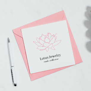 Lotus bloem sieraden juwelier logo kortingscode vierkante visitekaartje