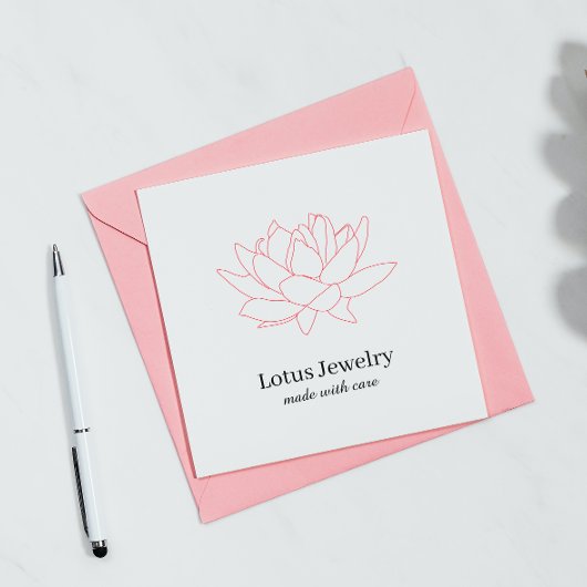 Lotus bloem sieraden juwelier logo kortingscode vierkante visitekaartje