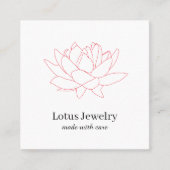 Lotus bloem sieraden juwelier logo kortingscode vierkante visitekaartje (Voorkant)