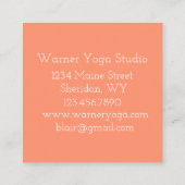 Lotus Bloem Sinaasappel Koraal Roze Waterverf Vierkante Visitekaartje (Achterkant)