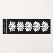 Lotus Bloem Symbool Zwart Wit Aangepast Yogamat (Achterkant (horizontaal))