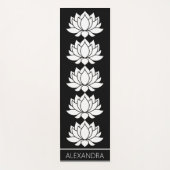 Lotus Bloem Symbool Zwart Wit Aangepast Yogamat (Voorkant)