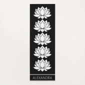 Lotus Bloem Symbool Zwart Wit Aangepast Yogamat (Achterkant)
